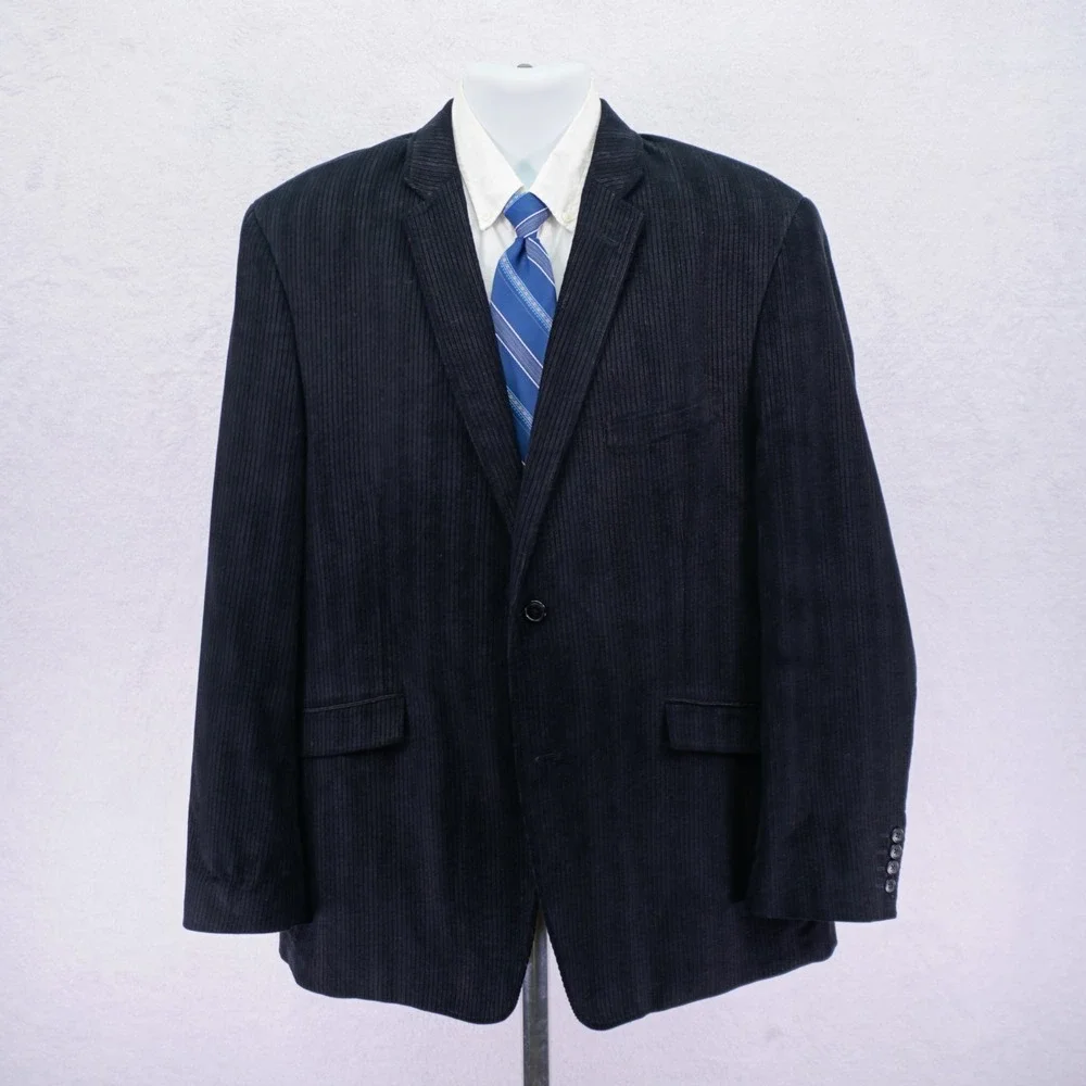 JF‎ Ferrar Corduroy Suede Black Cotton 2 Button Blazer 44L
